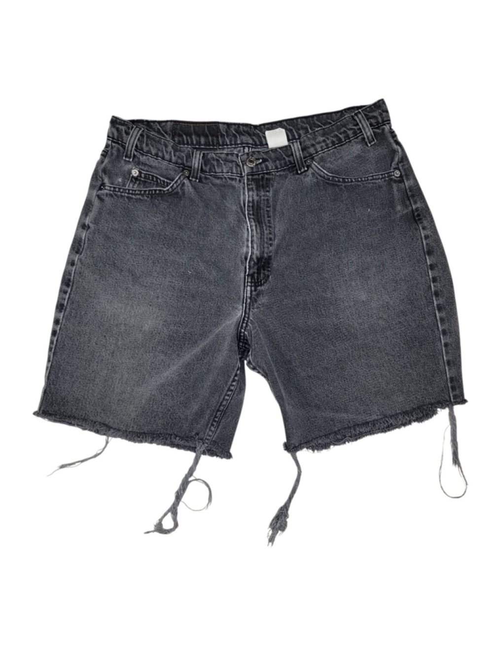 Levi's Men Yellow Tab Vintage 550 Gray 100% Cotton Frayed Zip-Fly Shorts Size 36
